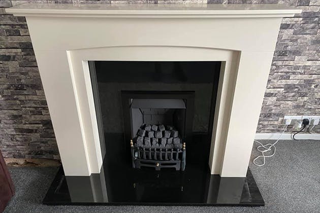 Gas fire fitted